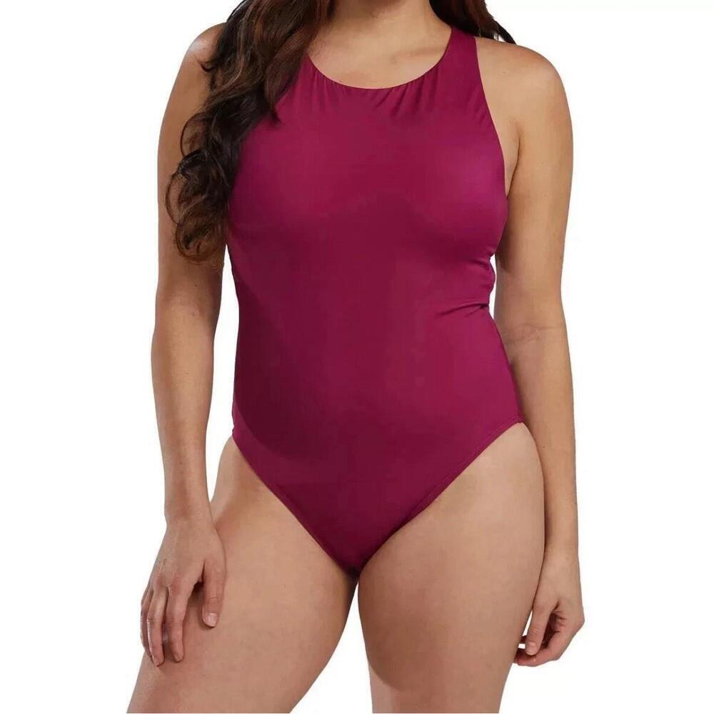 TYR Women's One-Piece Swimsuit, Red, Size M. M
